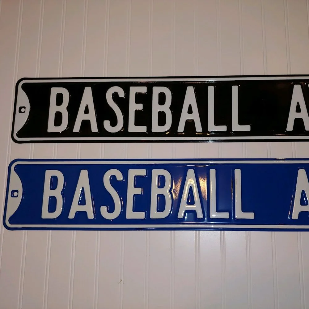 Baseball Ave Metal Street Sign - Blue&White NEW!